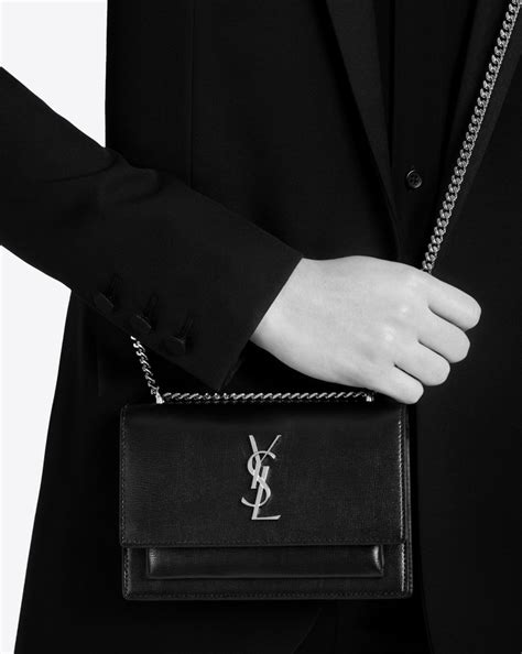 ysl sunset wallet on chain grey|best luxury wallet on chain.